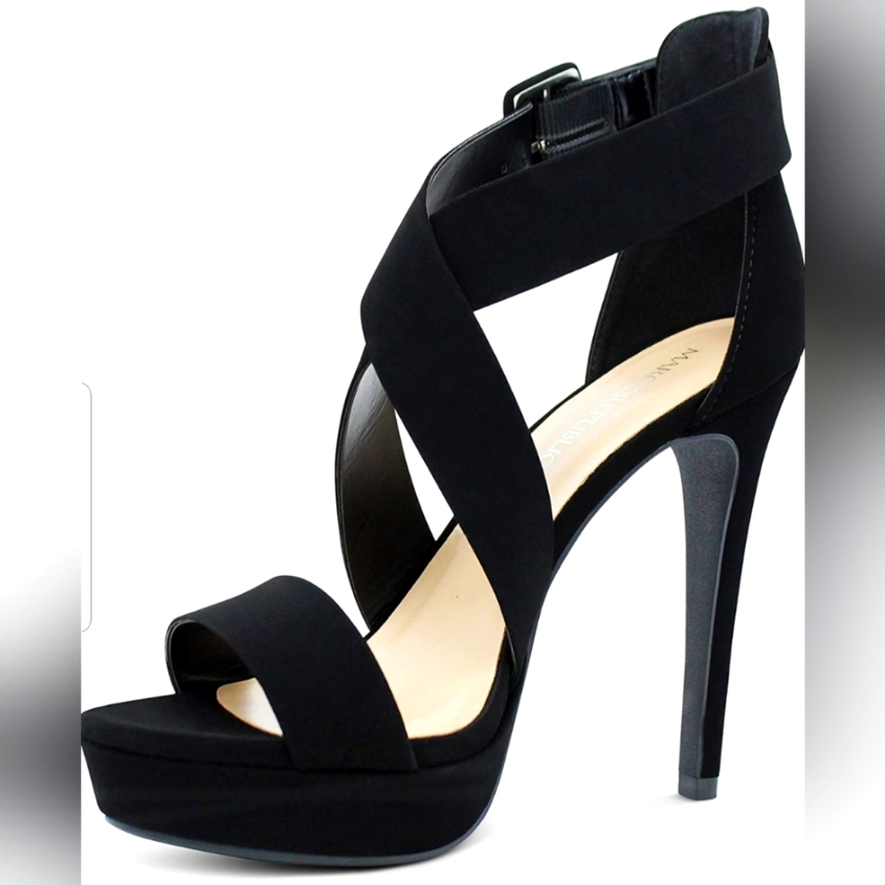 MARCOREPUBLIC Saigon Women's High Platform Ankle Strap High Heels Stiletto Dress